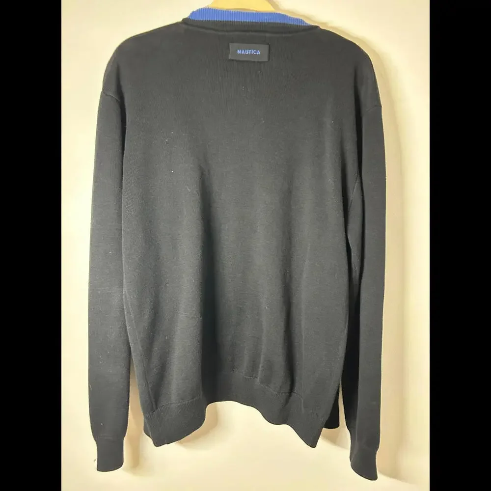 Nautica full zip 100% Cotton cardigan in Navy Blue Men's size‎ L